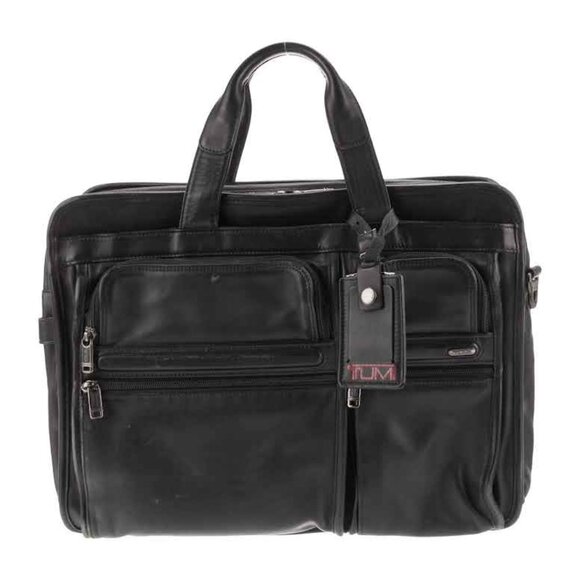 GENUINE TUMI LAPTOP LEATHER BRIEF CASE - Picture 1 of 6